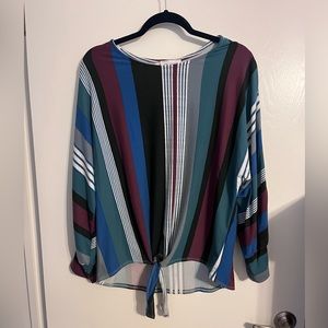 Ces Femme 90’s Vertical Stripe Blouse with toe front